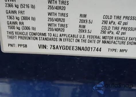 2022 Tesla Model Y Long Range Dual Motor All-Wheel Drive из США, поврежденный, VIN 7SAYGDEE3NA001744